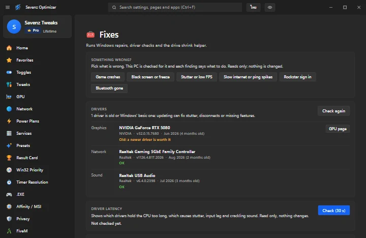 หน้า Fixes ที่เปิดคำอธิบายภาษาไทย